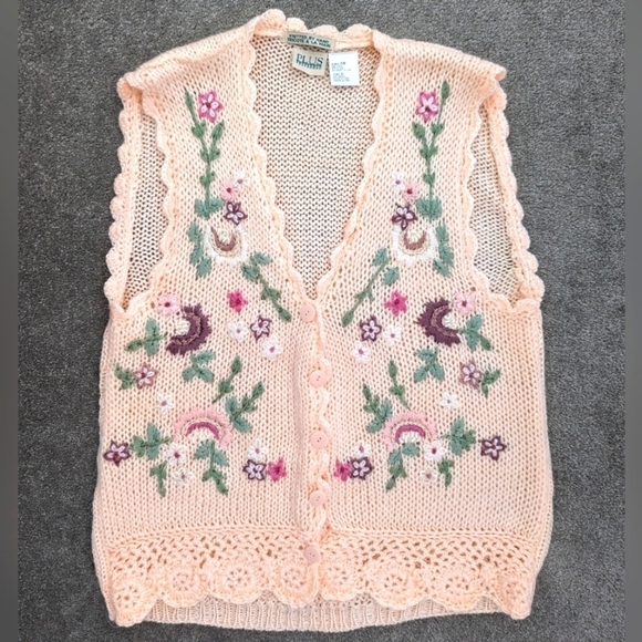 Hobie Pink Floral Embroidered Vest - Picture 1 of 11